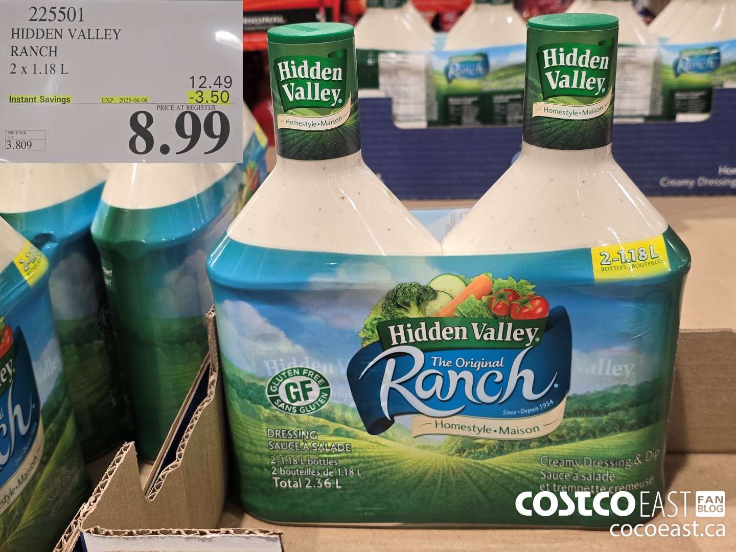 225501 HIDDEN VALLEY RANCH 2 X 1.18 L ($3.50 INSTANT SAVINGS EXPIRES ON 2025-06-08) $8.99