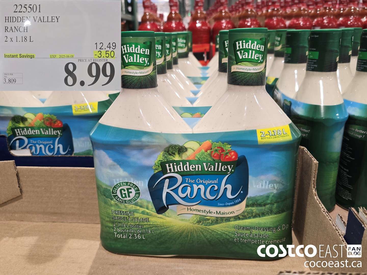 225501 HIDDEN VALLEY RANCH 2 X 1.18 L ($3.50 INSTANT SAVINGS EXPIRES ON 2025-06-08) $8.99