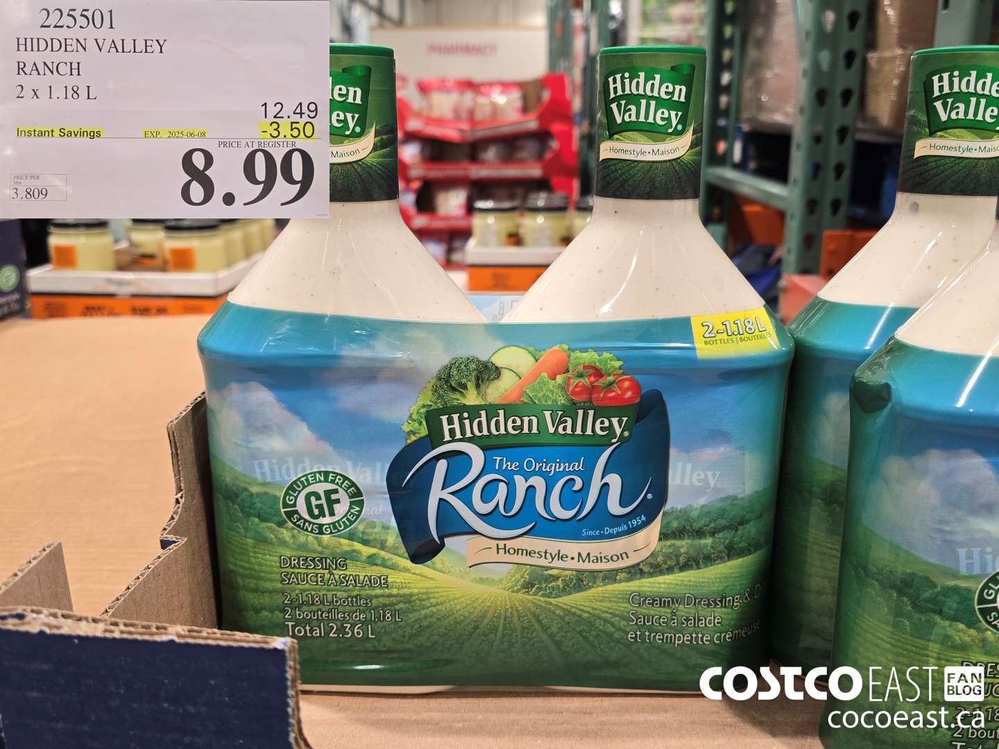 225501 HIDDEN VALLEY RANCH 2 X 1.18 L ($3.50 INSTANT SAVINGS EXPIRES ON 2025-06-08) $8.99