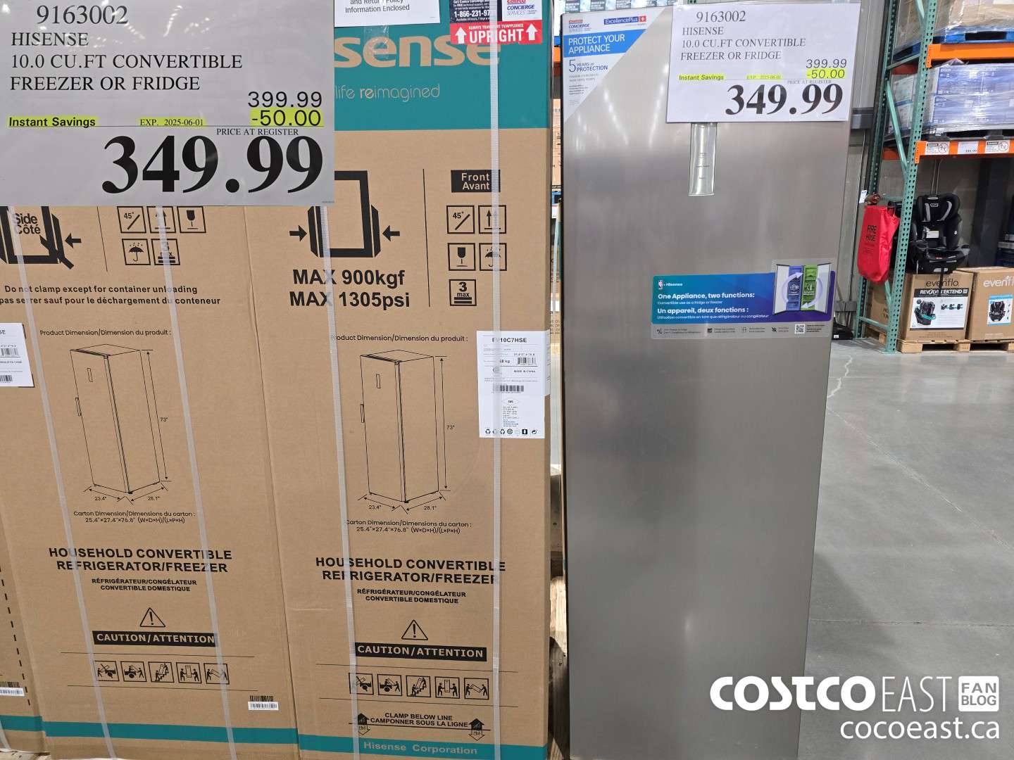 9163002 HISENSE 10.0 CU.FT CONVERTIBLE FREEZER OR FRIDGE ($50.00 INSTANT SAVINGS EXPIRES ON 2025-06-01) $349.99