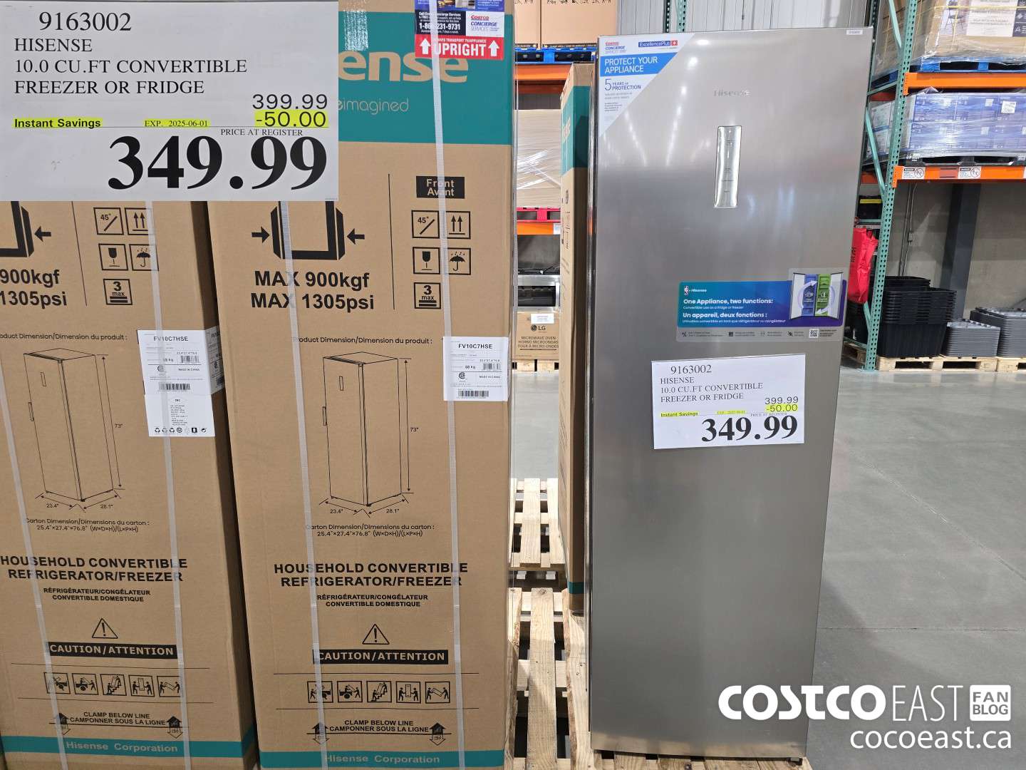 9163002 HISENSE 10.0 CU.FT CONVERTIBLE FREEZER OR FRIDGE ($50.00 INSTANT SAVINGS EXPIRES ON 2025-06-01) $349.99