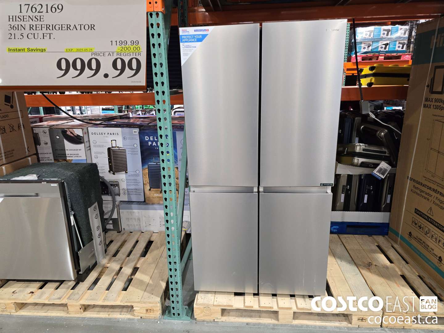 1762169 HISENSE 36IN REFRIGERATOR 21.5 CUFT ($200.00 INSTANT SAVINGS EXPIRES ON 2025-05-25) $999.99