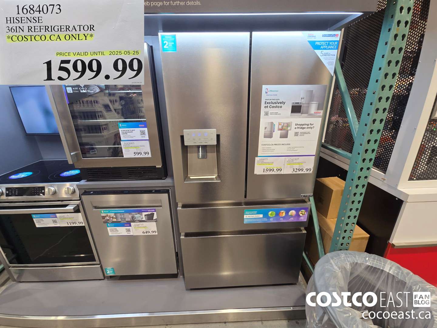 1684073 HISENSE 36IN REFRIGERATOR *COSTCO.CA ONLY* $1599.99