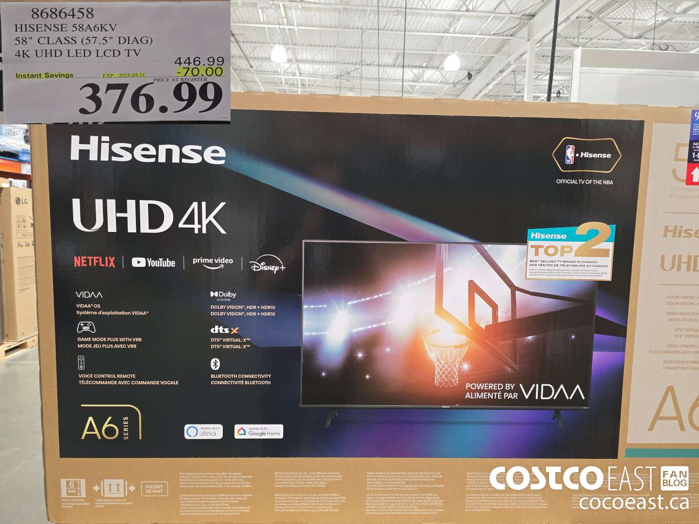 8686458 HISENSE 58A6KV 58