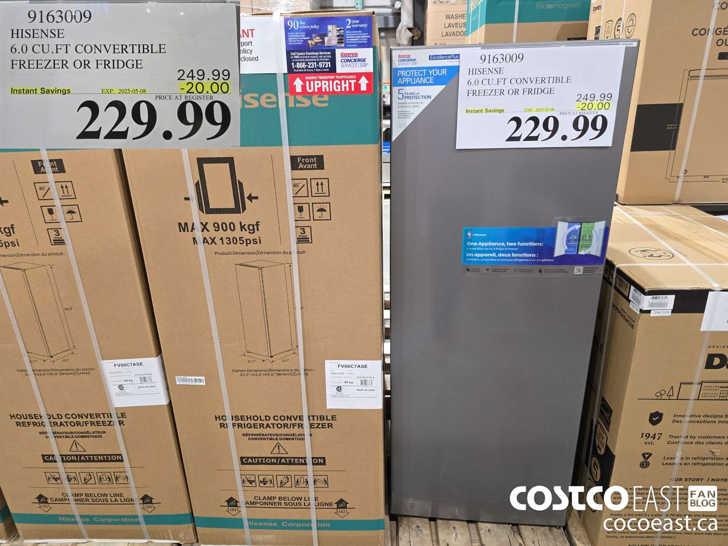 9163009 HISENSE 6.0 CU.FT CONVERTIBLE FREEZER OR FRIDGE ($20.00 INSTANT SAVINGS EXPIRES ON 2025-05-08) $229.99