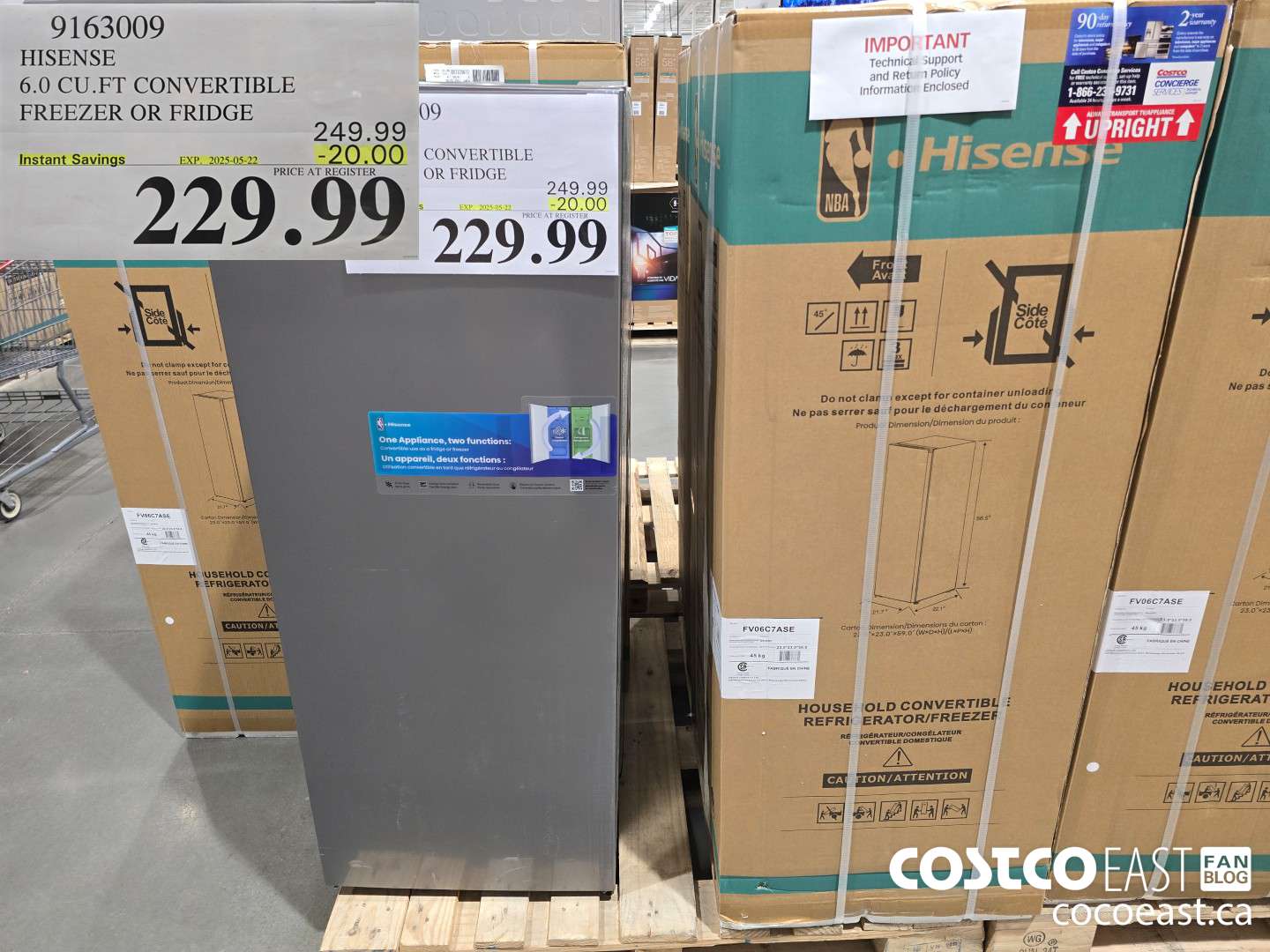 9163009 HISENSE 6.0 CU.FT CONVERTIBLE FREEZER OR FRIDGE ($20.00 INSTANT SAVINGS EXPIRES ON 2025-05-22) $229.99