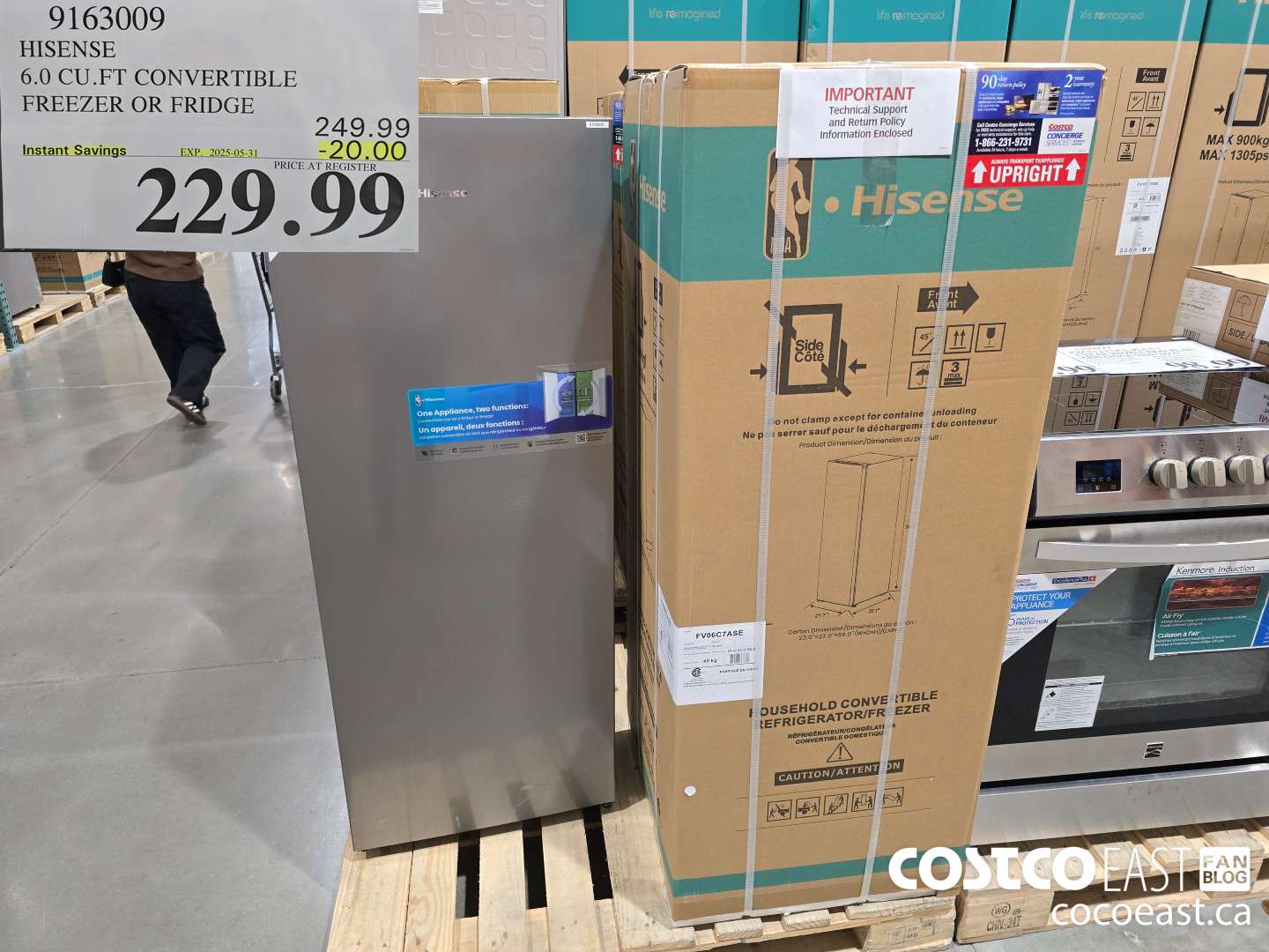 9163009 HISENSE 6.0 CU.FT CONVERTIBLE FREEZER OR FRIDGE ($20.00 INSTANT SAVINGS EXPIRES ON 2025-05-31) $229.99