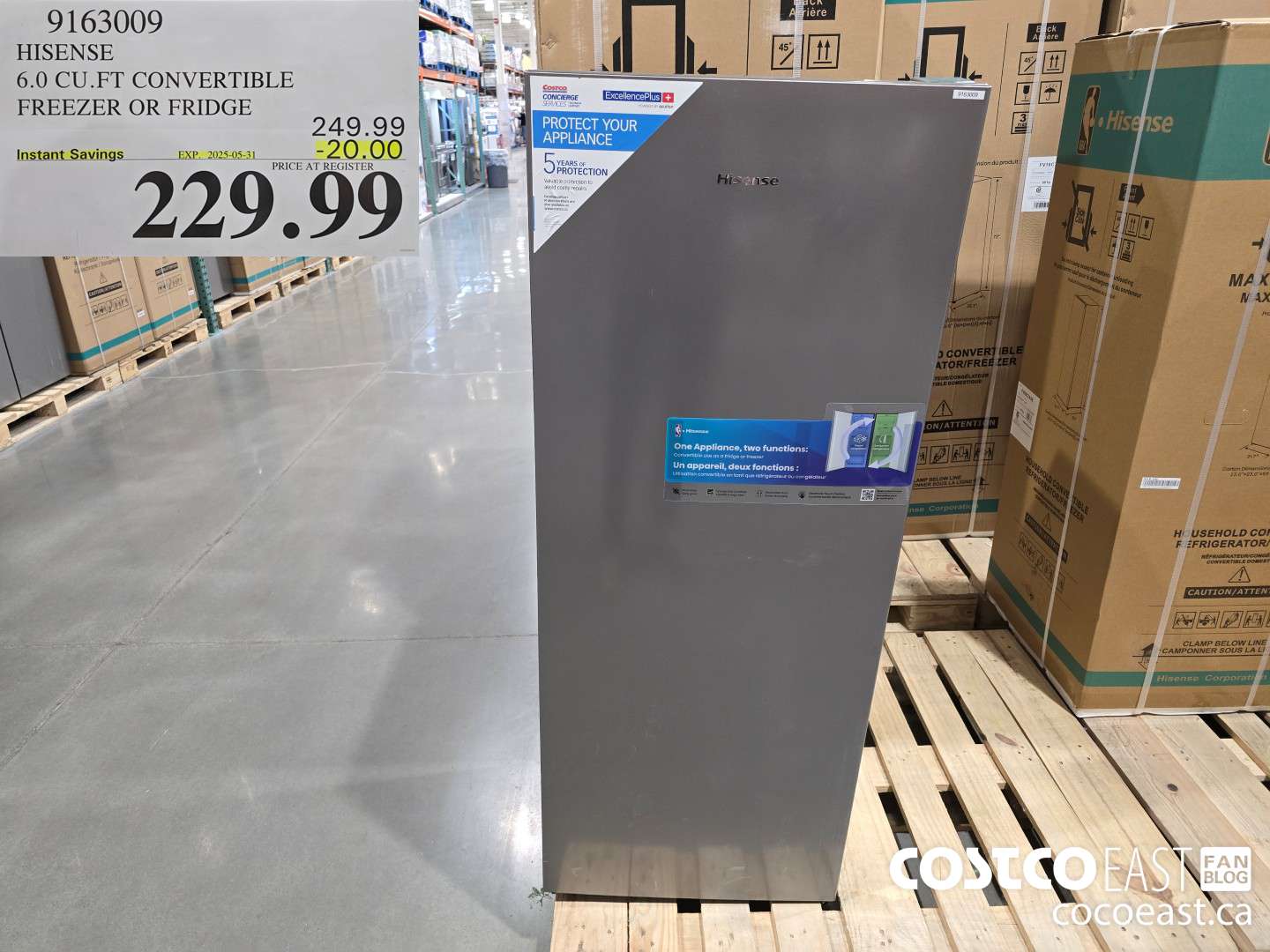 9163009 HISENSE 6.0 CU.FT CONVERTIBLE FREEZER OR FRIDGE ($20.00 INSTANT SAVINGS EXPIRES ON 2025-05-31) $229.99