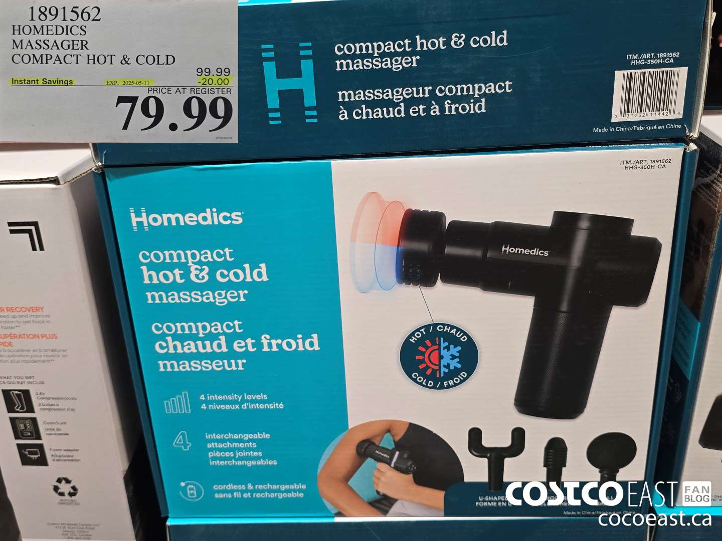 1891562 HOMEDICS MASSAGER COMPACT HOT & COLD ($20.00 INSTANT SAVINGS EXPIRES ON 2025-05-11) $79.99