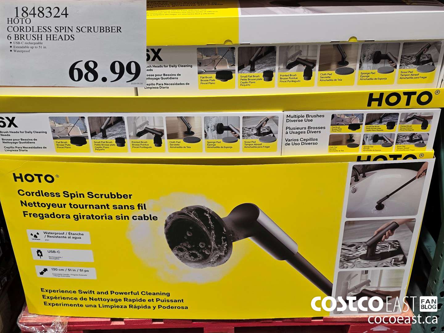 1848324 HOTO CORDLESS SPIN SCRUBBER 6 BRUSH HEADS $68.99