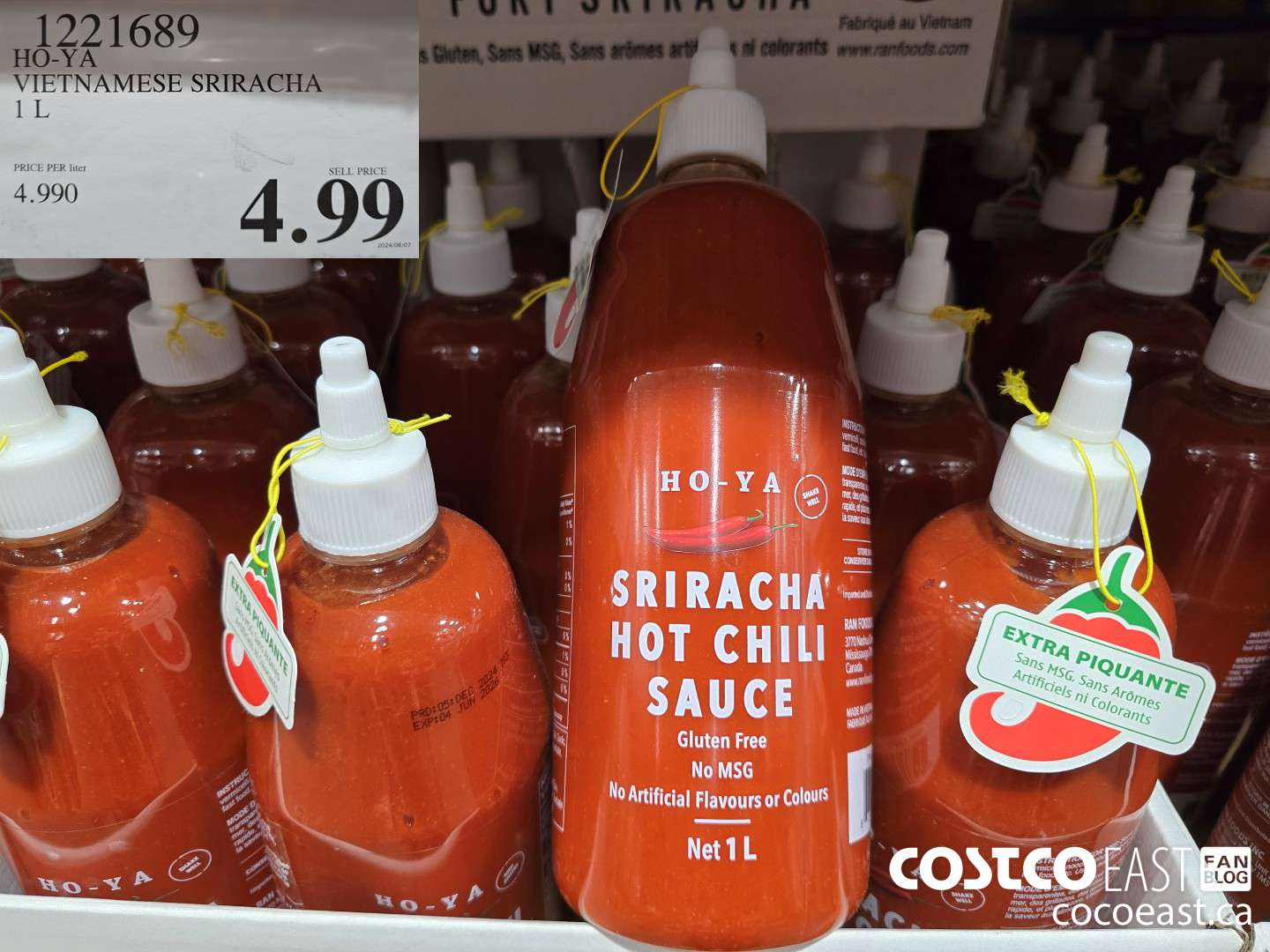 1221689 HO-YA VIETNAMESE SRIRACHA 1L $4.99