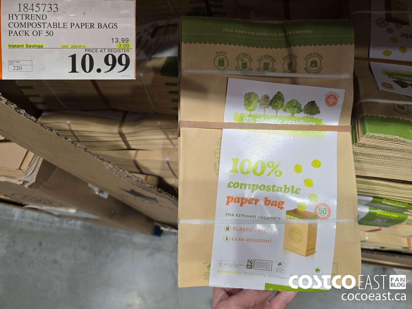 1845733 HYTREND COMPOSTABLE PAPER BAGS PACK OF 50 ($3.00 INSTANT SAVINGS EXPIRES ON 2025-05-11) $10.99