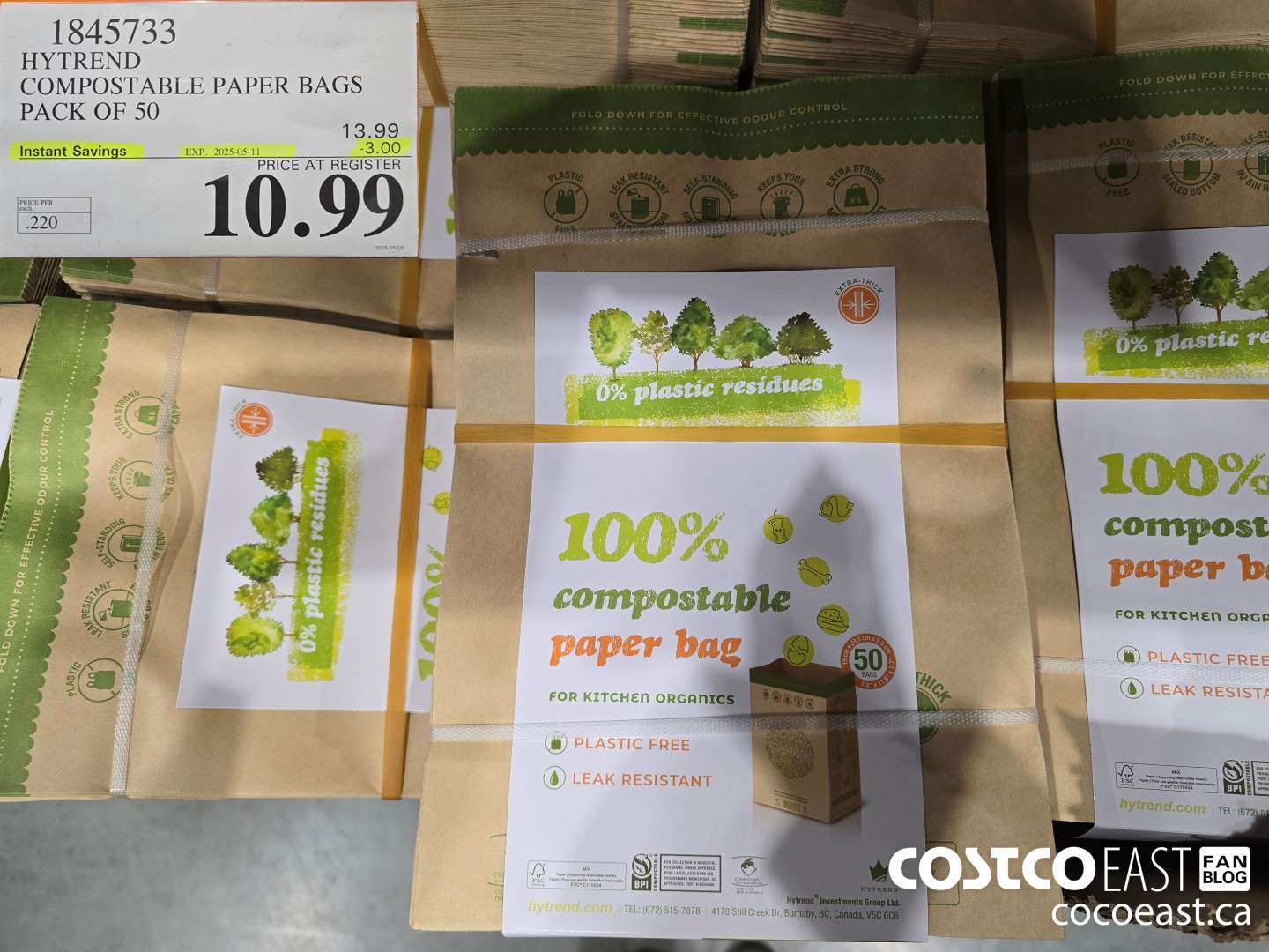 1845733 HYTREND COMPOSTABLE PAPER BAGS PACK OF 50 ($3.00 INSTANT SAVINGS EXPIRES ON 2025-05-11) $10.99