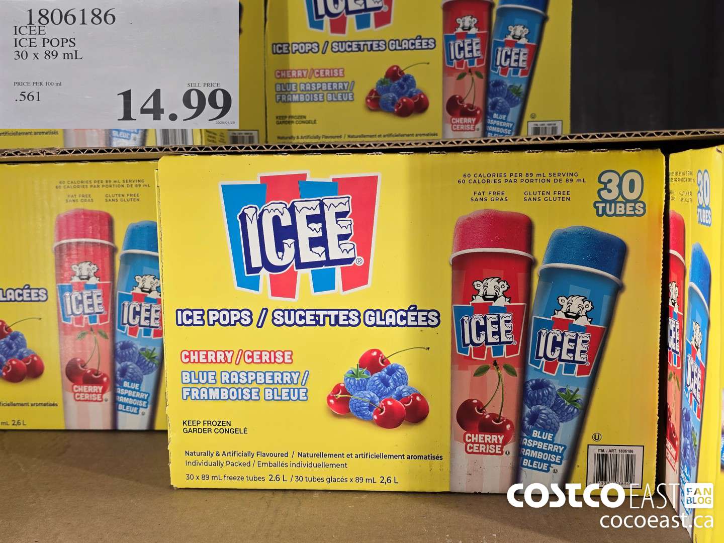 1806186 ICEE ICE POPS 30 x 89 mL $14.99