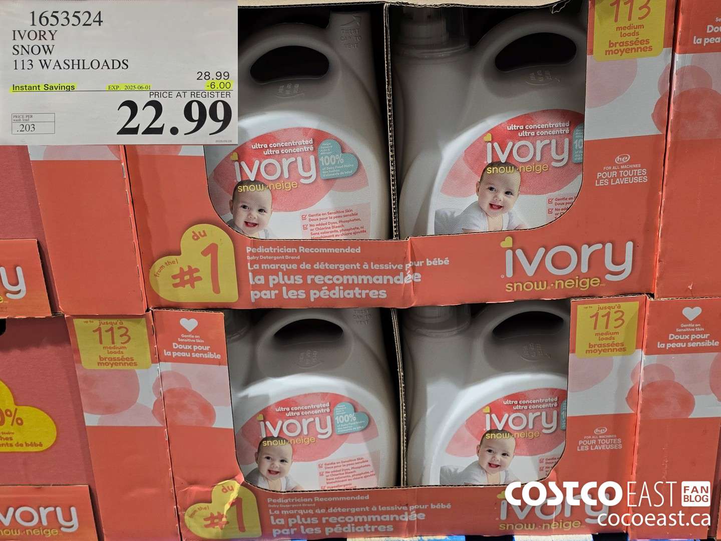 1653524 IVORY SNOW 113 washloads ($6.00 INSTANT SAVINGS EXPIRES ON 2025-06-01) $22.99