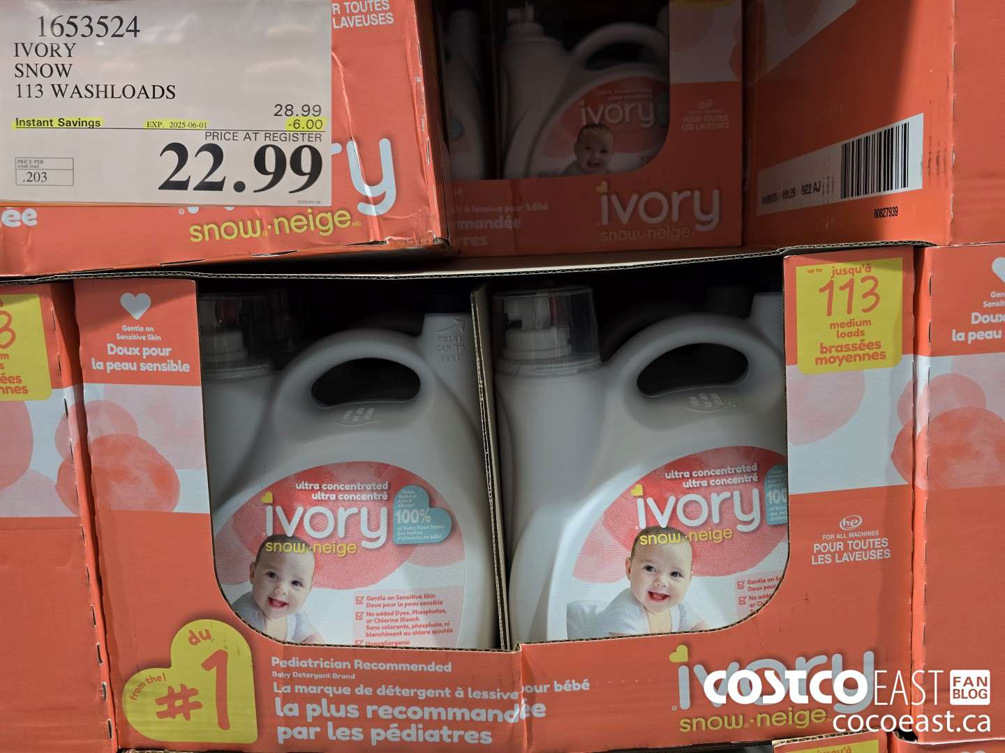 1653524 IVORY SNOW 113 washloads ($6.00 INSTANT SAVINGS EXPIRES ON 2025-06-01) $22.99