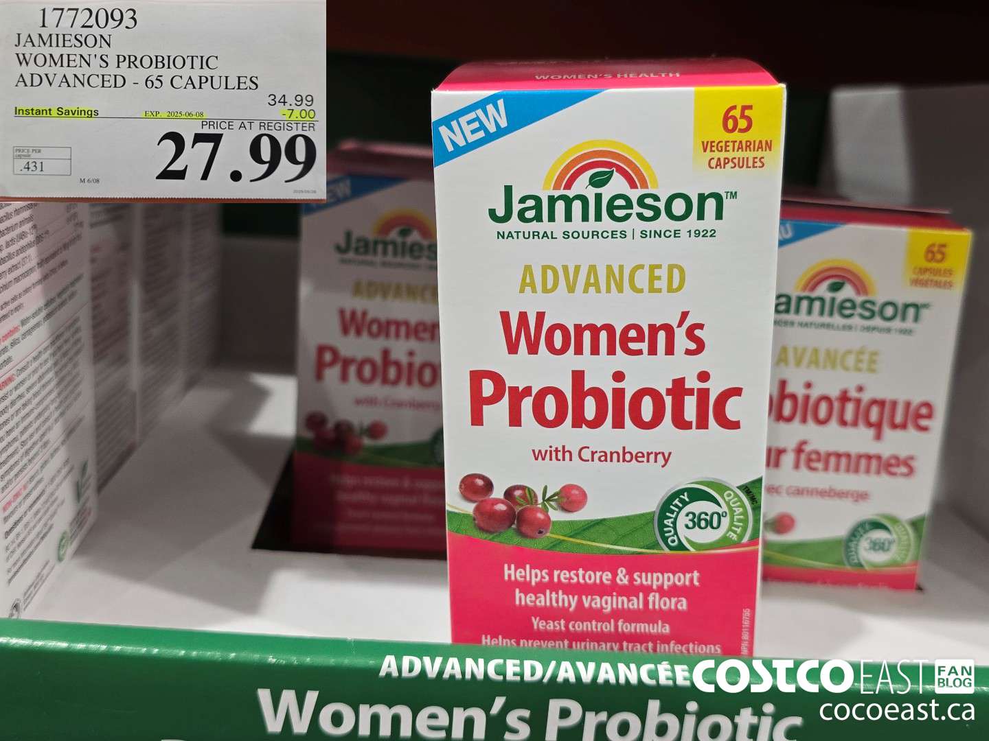 1772093 JAMIESON WOMEN'S PROBIOTIC ADVANCED - 65 CAPULES ($7.00 INSTANT SAVINGS EXPIRES ON 2025-06-08) $27.99