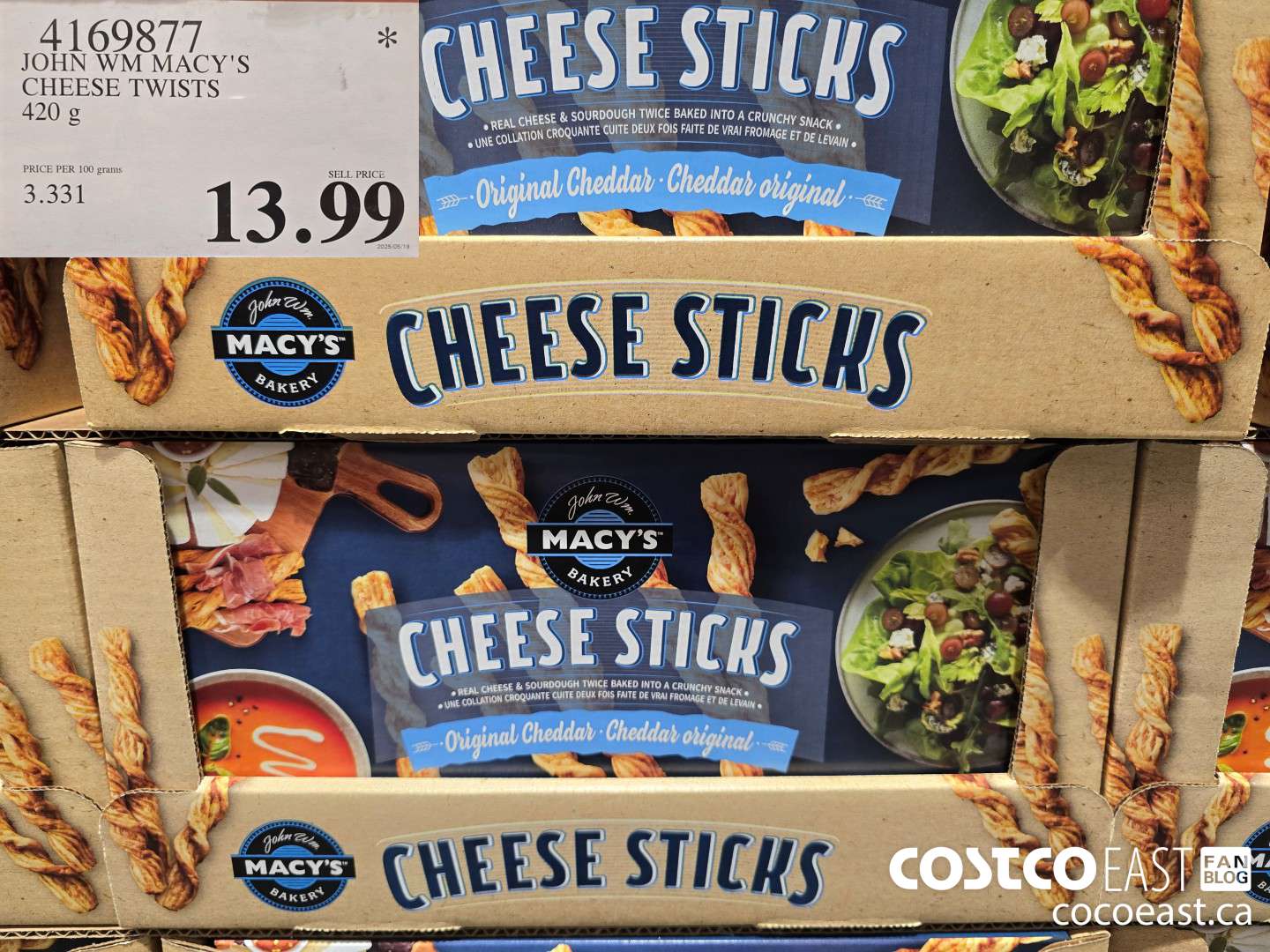 4169877 JOHN WM MACY'S CHEESE TWISTS 420 g $13.99