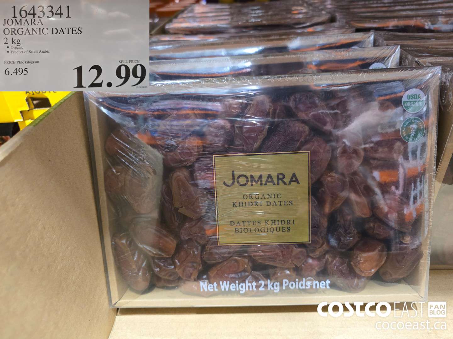 1643341 JOMARA ORGANIC DATES 2 kg $12.99