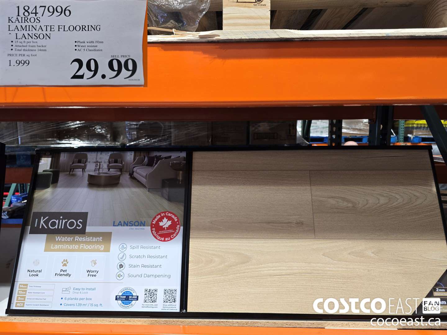 1847996 KAIROS LAMINATE FLOORING LANSON $29.99