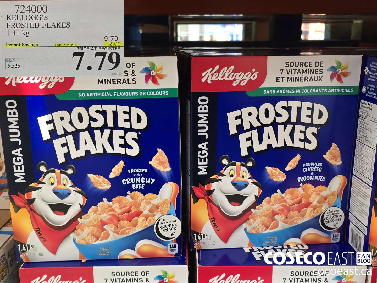 724000 KELLOGG'S FROSTED FLAKES 1.41 kg ($2.00 INSTANT SAVINGS EXPIRES ON 2025-05-11) $7.79