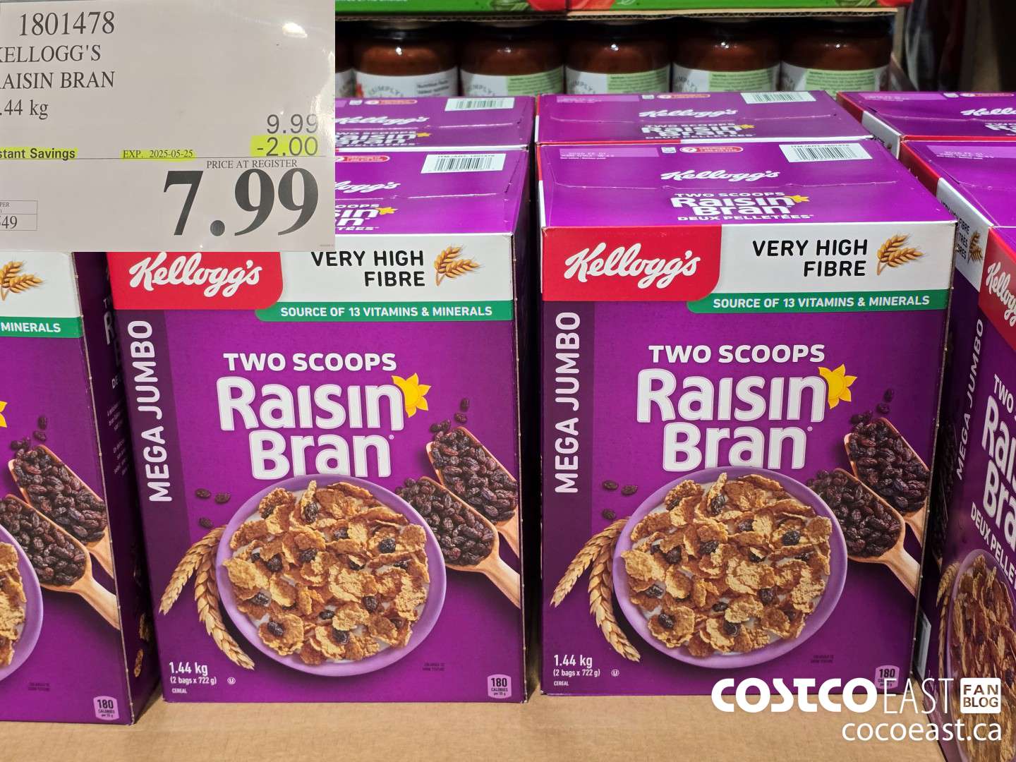 1801478 KELLOGG'S RAISIN BRAN 1.45 kg ($2.00 INSTANT SAVINGS EXPIRES ON 2025-05-25) $7.99