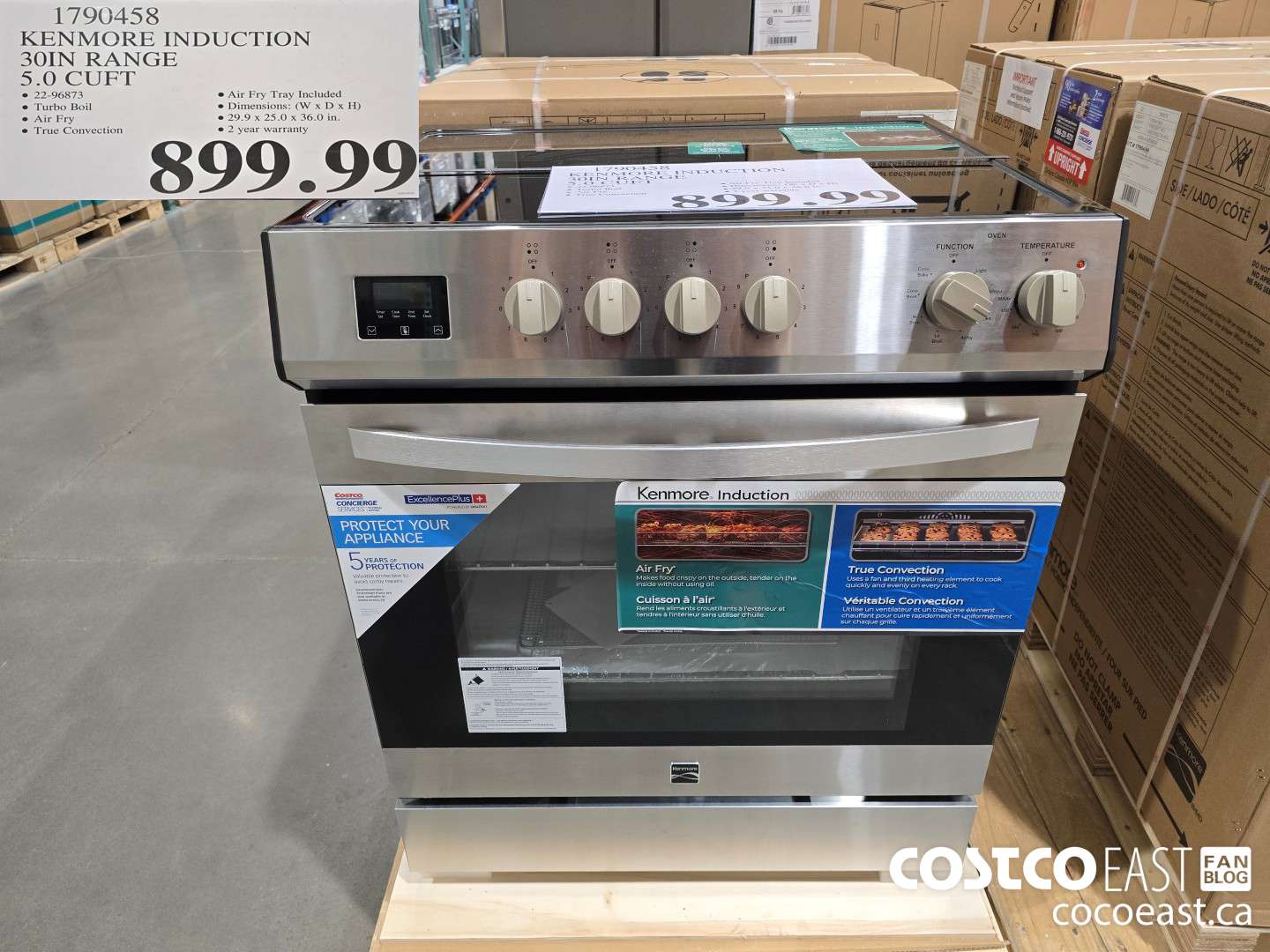 1790458 KENMORE INDUCTION 30IN RANGE 5.0 CUFT $899.99