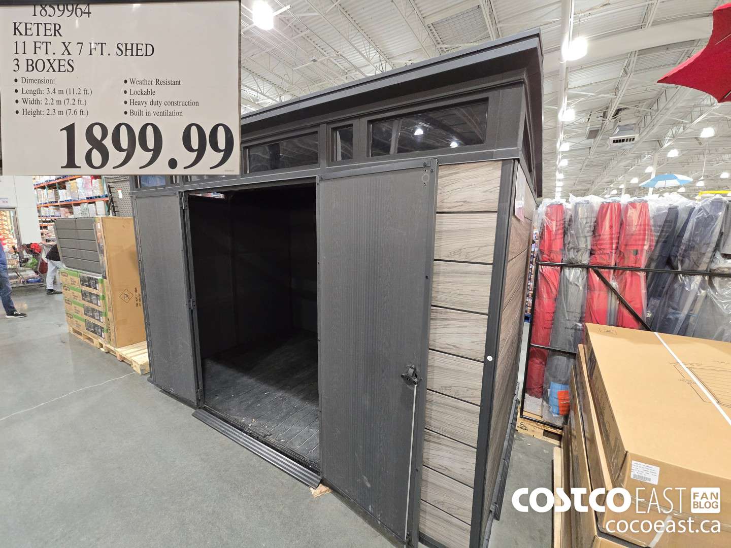 1859964 KETER 11 FT. X 7 FT. SHED 3 BOXES $1899.99