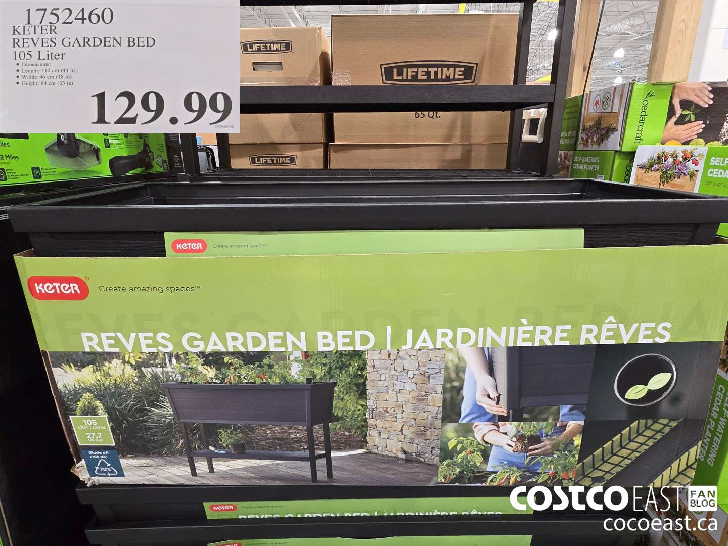 1752460 KETER REVES GARDEN BED 105 Liter $129.99