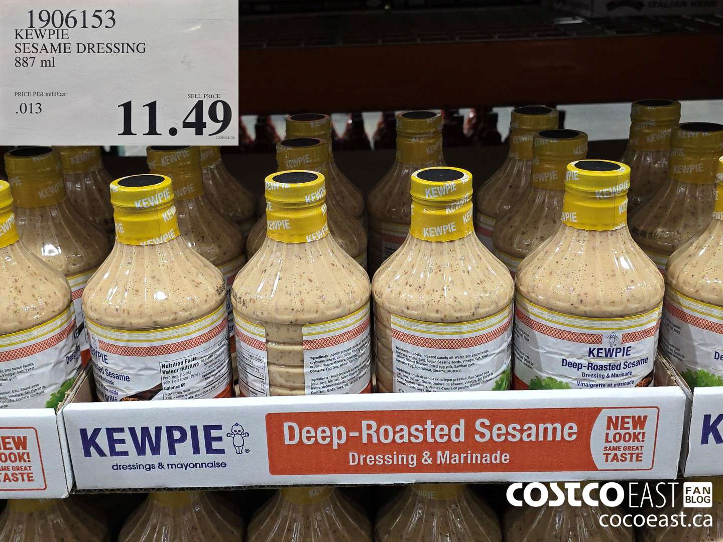 1906153 KEWPIE SESAME DRESSING 887 ml $11.99