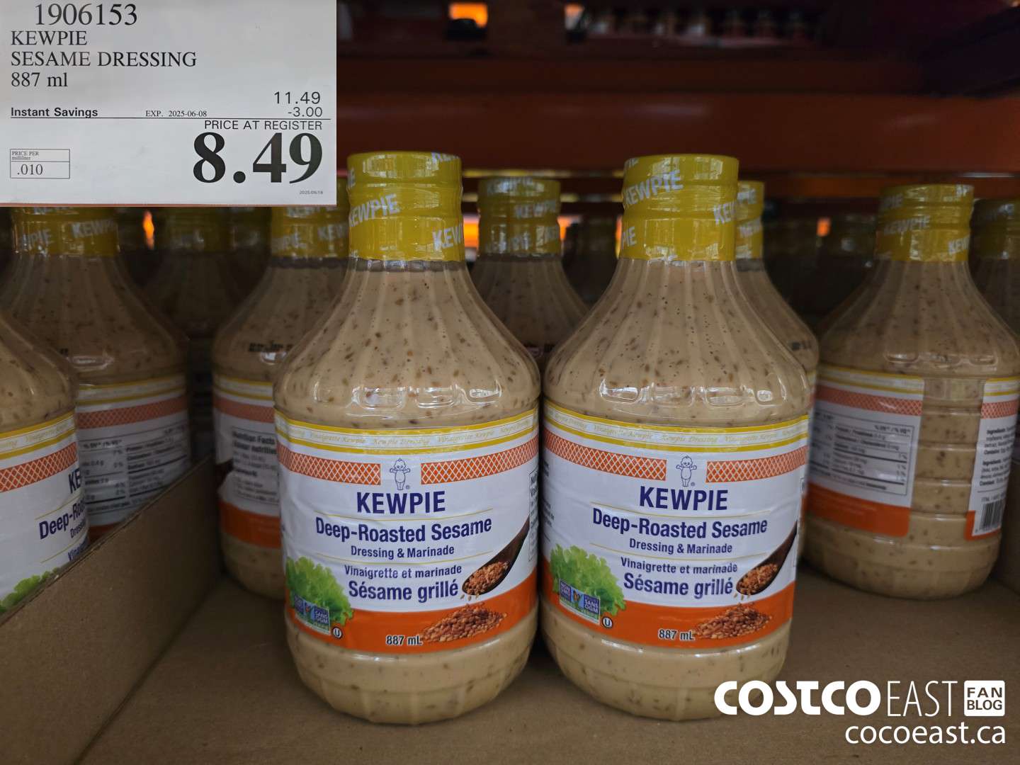 1906153 KEWPIE SESAME DRESSING 887 ml ($3.00 INSTANT SAVINGS EXPIRES ON 2025-06-08) $8.49