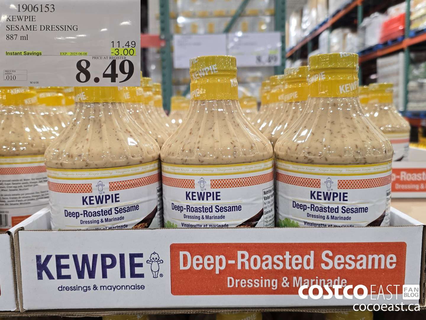 1906153 KEWPIE SESAME DRESSING 887 ml ($3.00 INSTANT SAVINGS EXPIRES ON 2025-06-08) $8.49