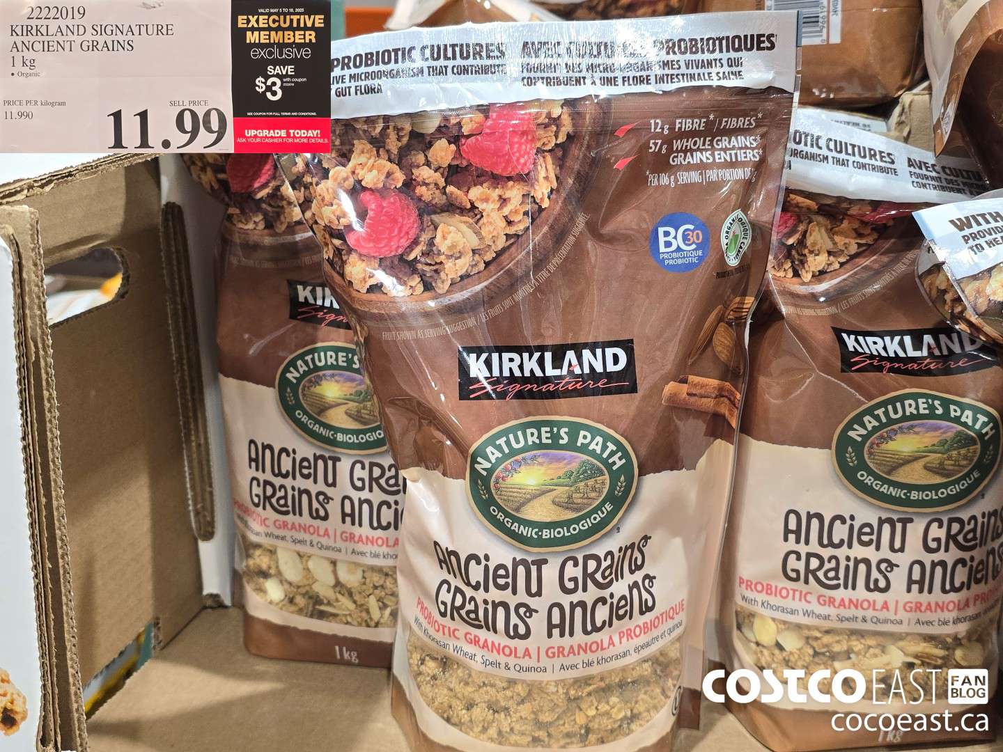 2222019 KIRKLAND SIGNATURE ANCIENT GRAINS 1 kg ($3.00 INSTANT SAVINGS EXPIRES ON 2025-05-18) $8.99