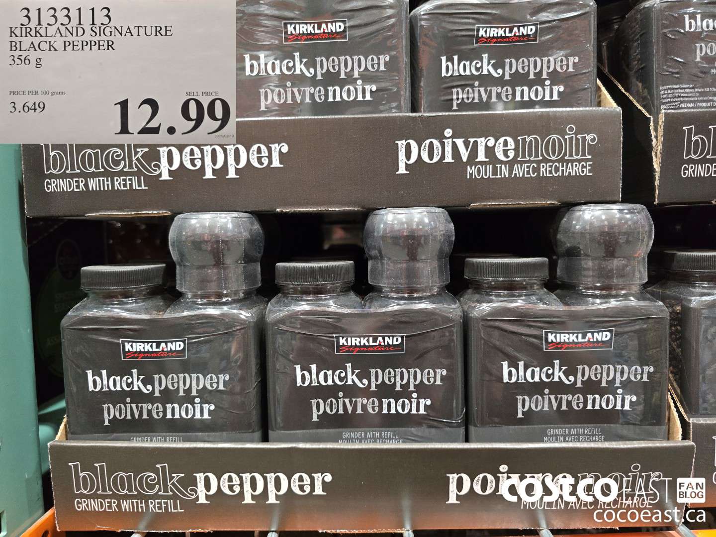 3133113 KIRKLAND SIGNATURE BLACK PEPPER 356 G $12.99