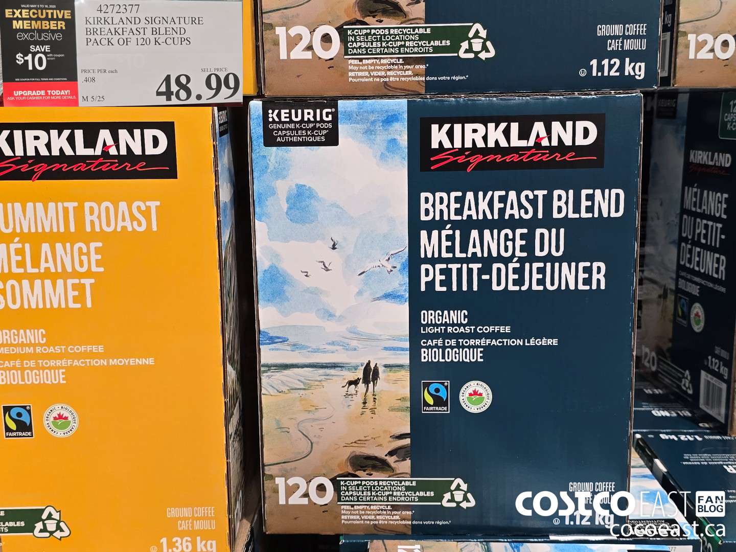 4272377 KIRKLAND SIGNATURE BREAKFAST BLEND PACK OF 120 K-CUPS ($10.00 INSTANT SAVINGS EXPIRES ON 2025-05-18) $38.99