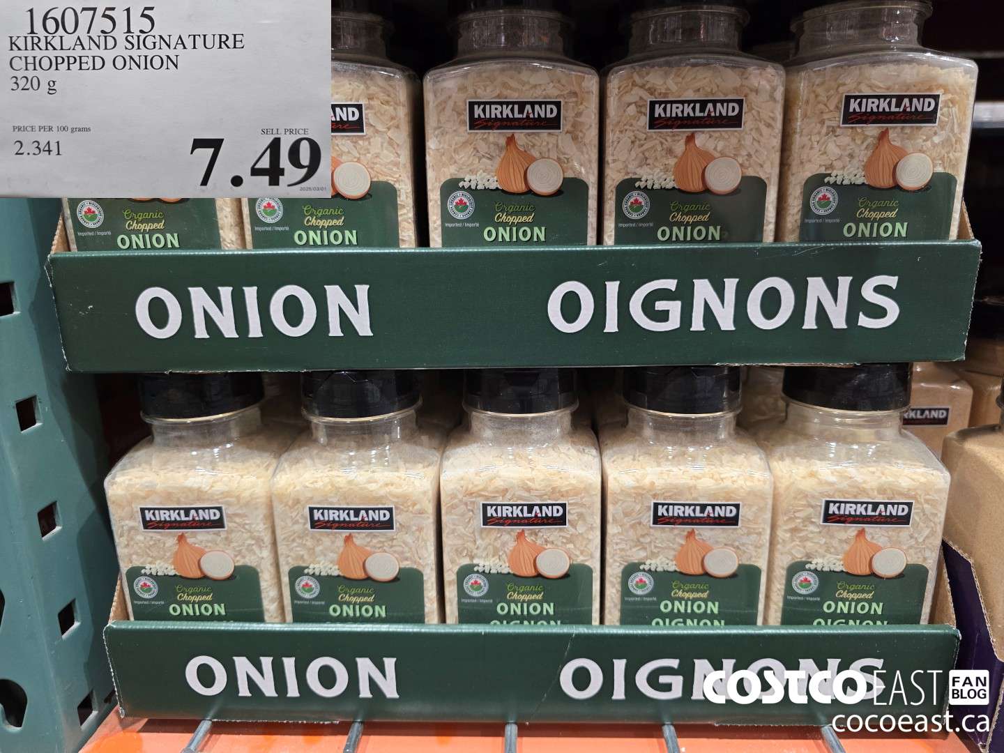 1607515 KIRKLAND SIGNATURE CHOPPED ONION 320 G $7.49