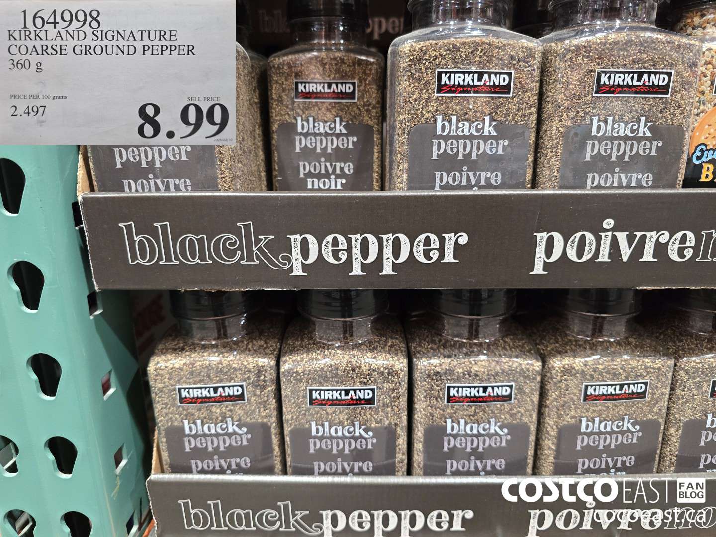164998 KIRKLAND SIGNATURE COARSE GROUND PEPPER 359 G $8.99