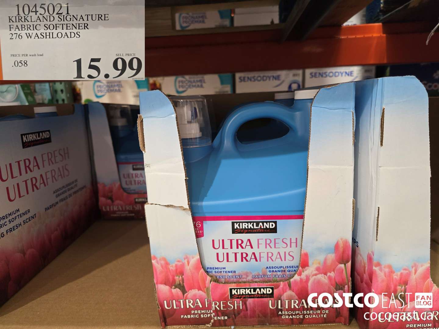 1045021 KIRKLAND SIGNATURE FABRIC SOFTENER 276 WASHLOADS $15.99