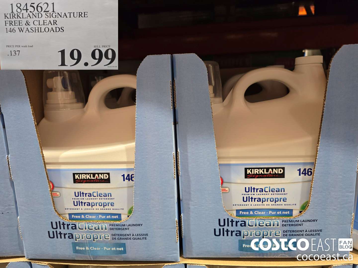 1845621 KIRKLAND SIGNATURE FREE & CLEAR 146 WASHLOADS $19.99
