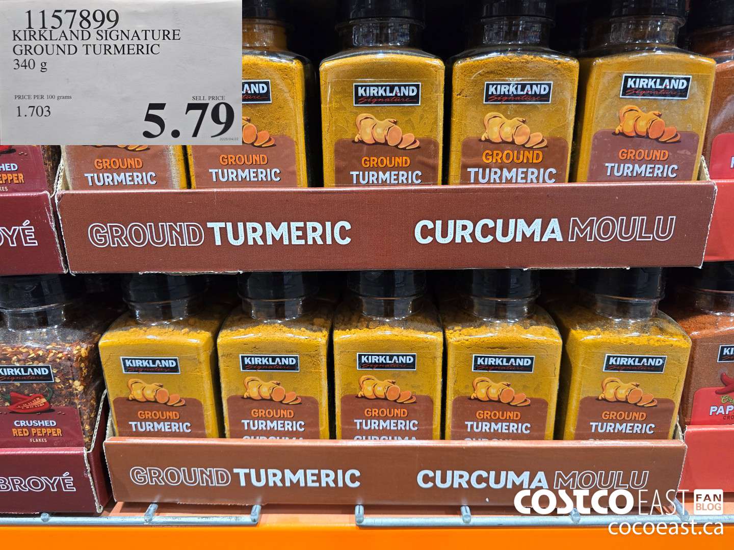 1157899 KIRKLAND SIGNATURE GROUND TURMERIC 340 G $5.79