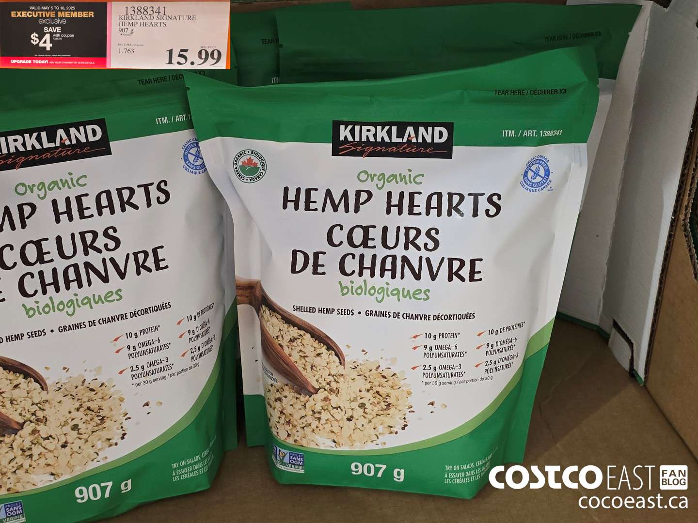 1388341 KIRKLAND SIGNATURE HEMP HEARTS 907 G ($4.00 INSTANT SAVINGS EXPIRES ON 2025-05-18) $11.99