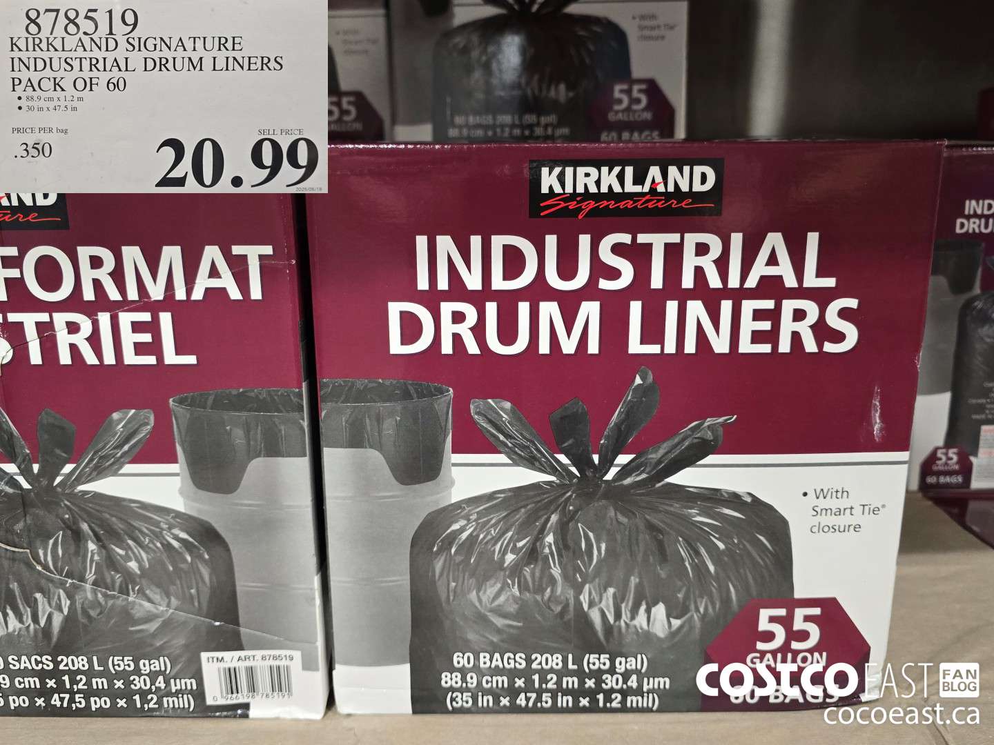 878519 KIRKLAND SIGNATURE INDUSTRIAL DRUM LINERS PACK OF 60 $20.99