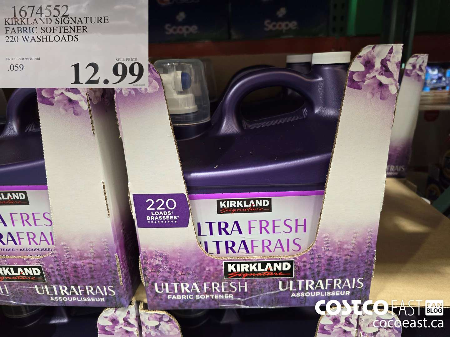 1674552 KIRKLAND SIGNATURE LIQUID FABRIC SOFTENER 220 WASHLOADS $12.99