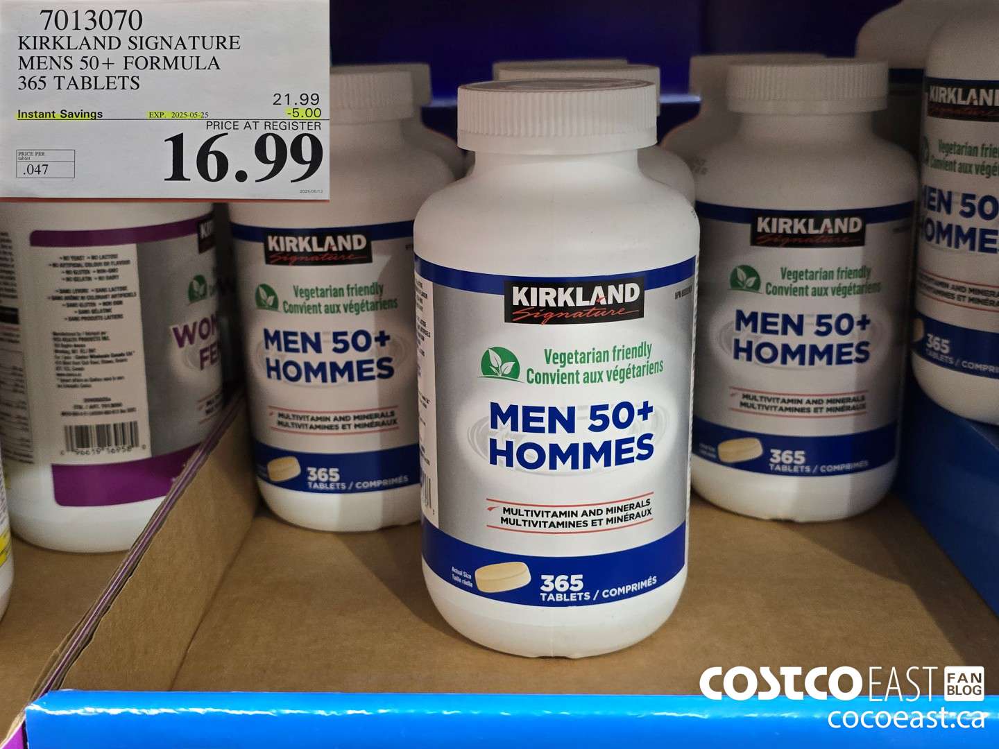 7013070 KIRKLAND SIGNATURE MENS 50+ FORMULA 365 TABLETS ($5.00 INSTANT SAVINGS EXPIRES ON 2025-05-25) $16.99