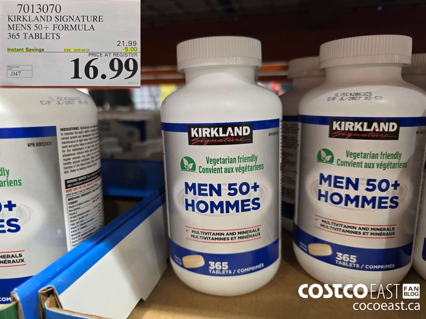 7013070 KIRKLAND SIGNATURE MENS 50+ FORMULA 365 TABLETS ($5.00 INSTANT SAVINGS EXPIRES ON 2025-05-25) $16.99