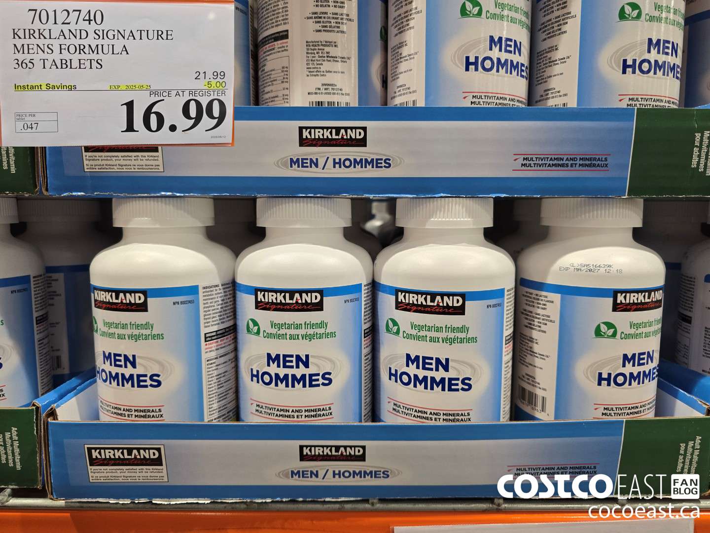 7012740 KIRKLAND SIGNATURE MENS FORMULA 365 TABLETS ($5.00 INSTANT SAVINGS EXPIRES ON 2025-05-25) $16.99