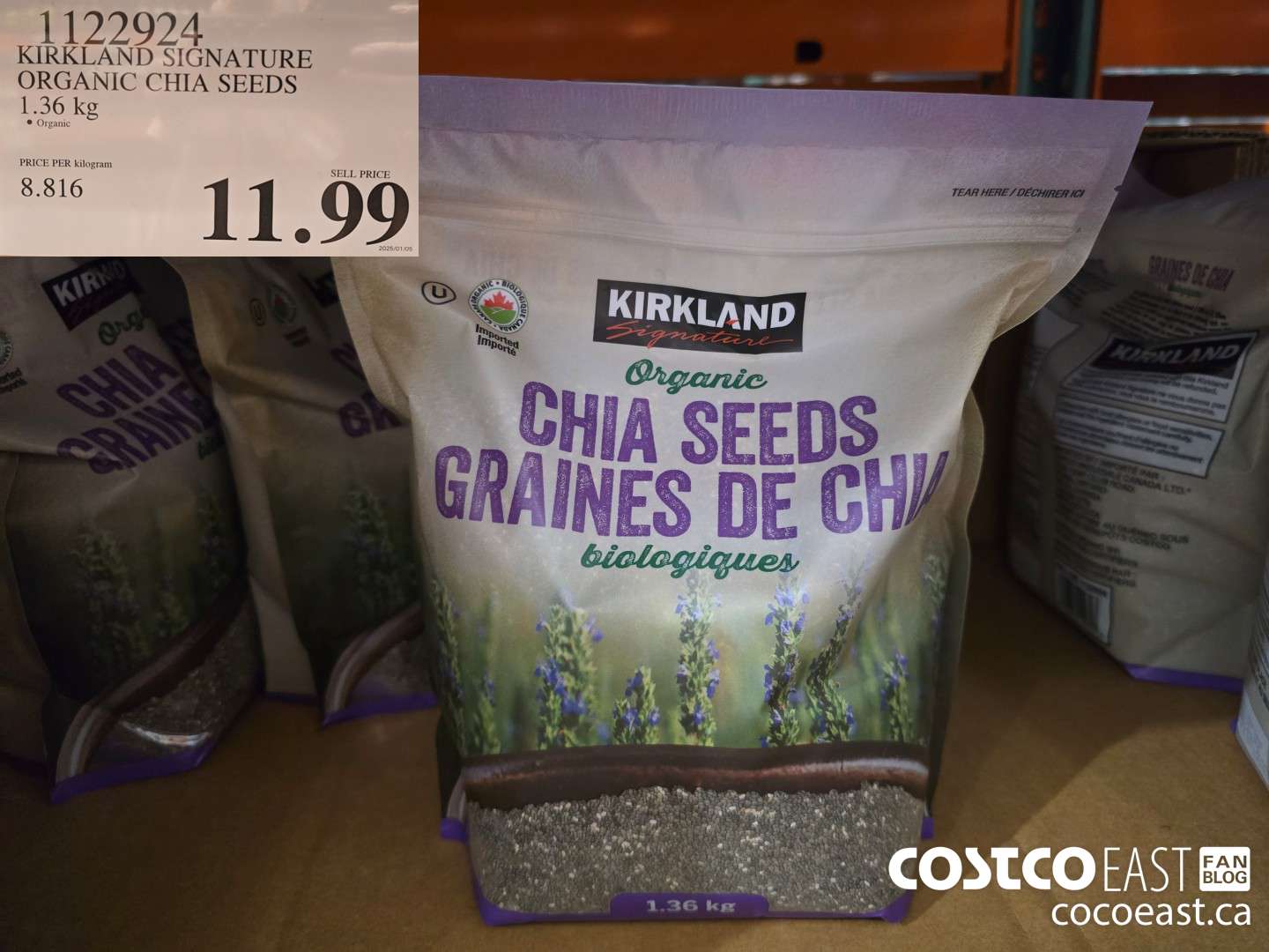 1122924 KIRKLAND SIGNATURE ORGANIC CHIA SEEDS 1.36 kg $11.49