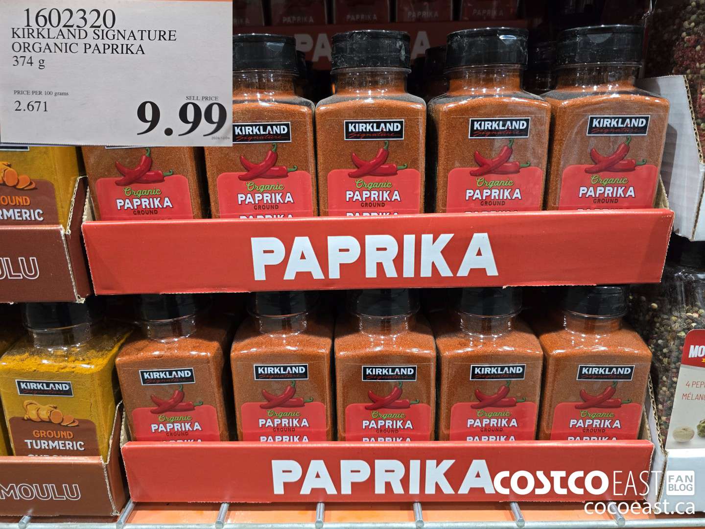 1602320 KIRKLAND SIGNATURE ORGANIC PAPRIKA 374 G $9.99