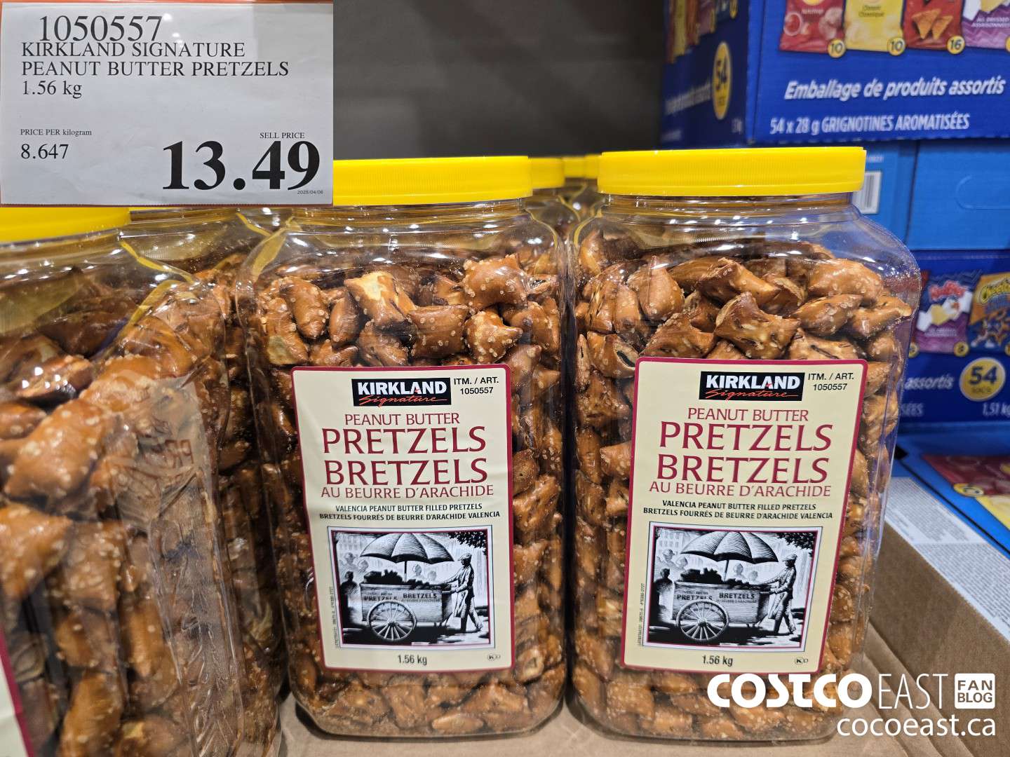 1050557 KIRKLAND SIGNATURE PEANUT BUTTER PRETZELS 1.56 KG $13.49
