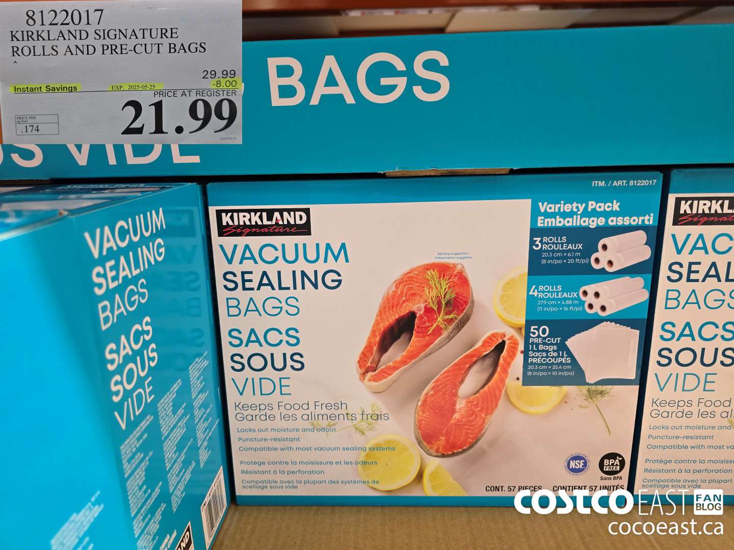 8122017 KIRKLAND SIGNATURE ROLLS AND PRE-CUT BAGS ($8.00 INSTANT SAVINGS EXPIRES ON 2025-05-25) $21.99